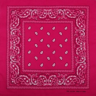 Bandana Zakdoek Paisley Print Fuchsia Roze