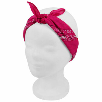 Bandana Zakdoek Paisley Print Fuchsia Roze