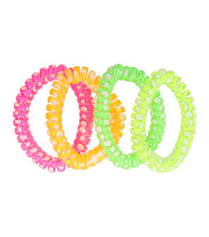 Haarelastieken Invisibobble Basic 5cm Stippen Patroon Neon Roze Geel Groen Oranje