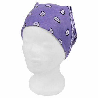 Bandana Zakdoek Paisley Print Lila Paars