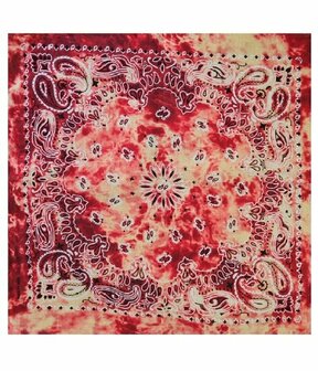 Bandana Zakdoek Tie Dye Paisley Print Rood Creme