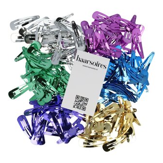 Klikklak Haarspeldjes Metallic 4,8cm Roze Paars Goud Zilver Groen Blauw