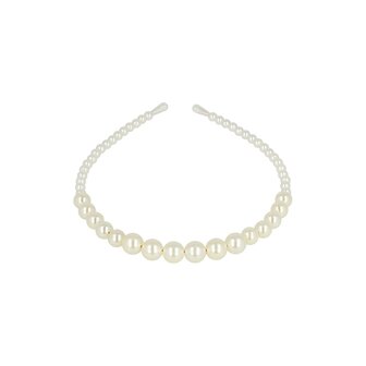 Diadeem Parel Kralen 1cm Creme