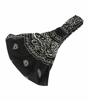 Haarband 3-in-1 Paisley Print Stof Zwart