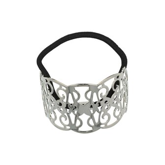 Haarelastiek Opengewerkt Cuff Ornament Zilver