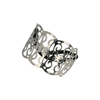 Haarelastiek Opengewerkt Cuff Ornament Zilver