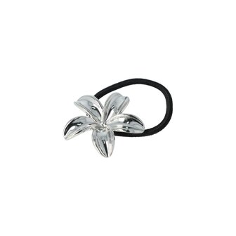 Haarelastiek Lelie Bloem Cuff Ornament Zilver