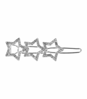 Haarspeld Clip Sterren Strass Zilver