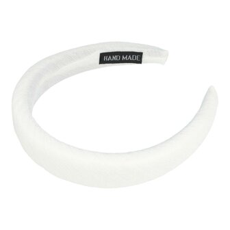 Diadeem Dik Gevuld Stof 3cm Wit