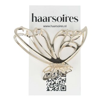 Haarklemmen Open Vlinder Vorm Metaal 7cm Zilver