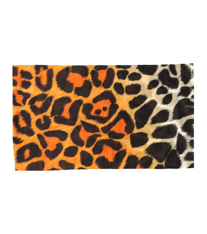 haarband-multifunctioneel-panter-print-zwart-oranje