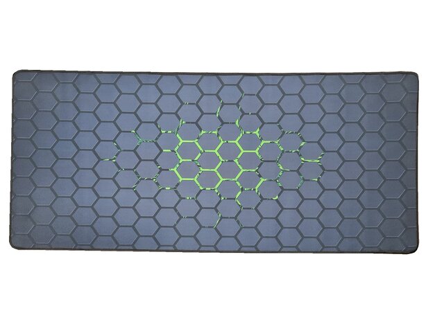 muismat-xxl-hexagon-40cmx90cm-zwart-groen-grijs