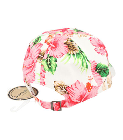 cap-tropische-bloemen-patroon-color-wit