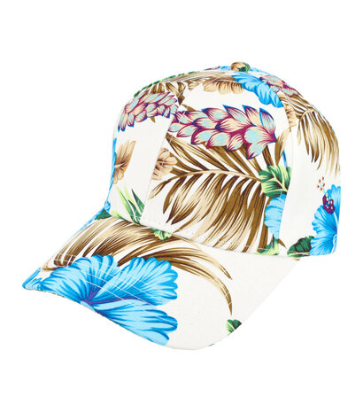 cap-tropische-bloemen-patroon-color-blauw-wit