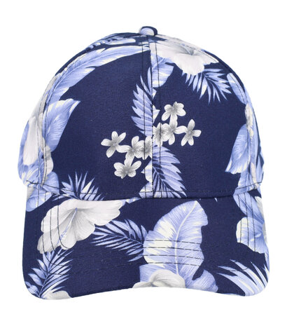 cap-tropische-bloemen-patroon-wit-blauw