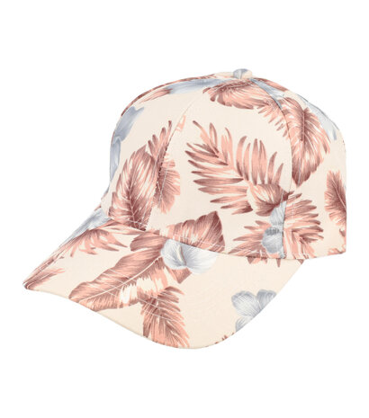 cap-tropische-bloemen-patroon-beige