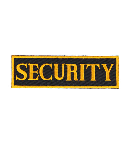 Applicatie Security Opstrijkbaar 3,5cm x 11,5cm Zwart Geel