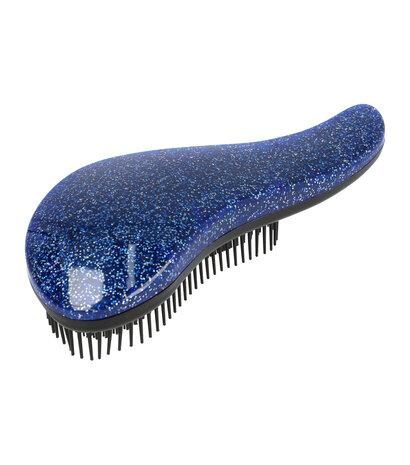 Hair Tangle Anti-Klit Borstel Glitter Print Zwart Blauw