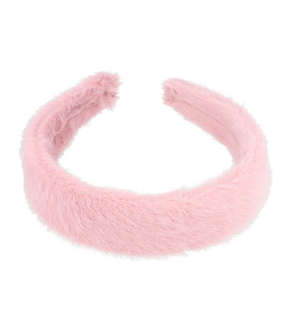 Haarband Diadeem Fluffy Imitatie Bont Roze