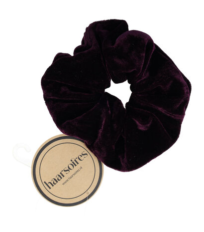 Scrunchie Haarelastiek Velvet Donker Paars