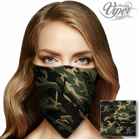 Haarband Bandana Zakdoek Camouflage Print  Groen