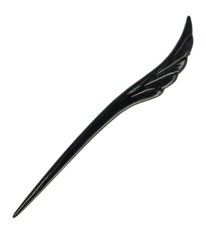 Haarpin Wing Vorm Kunststof 17cm Zwart