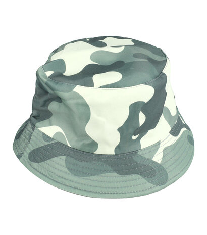 Bucket Hat Omkeerbaar Camouflage Patroon Groen