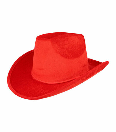 Cowboyhoed Velvet Rood