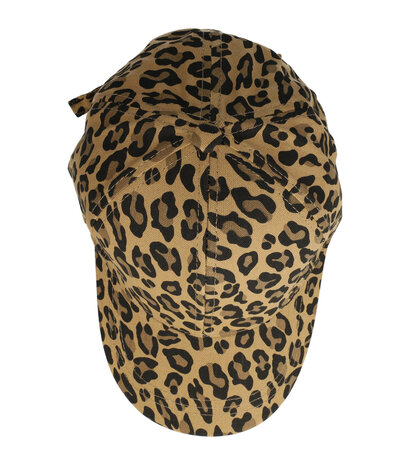 Cap Panter Print Maat 54cm - 58cm Zwart Bruin