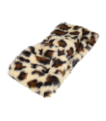 Haarband Twist Fake Fur Panter Beige