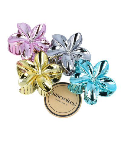 Haarspeld Klemmen Set XL Bloem Lelie 8cm Metallic Color