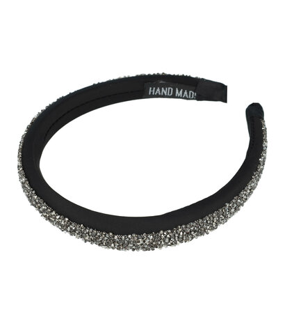 Diadeem Glitter Steentjes Zwart Grijs