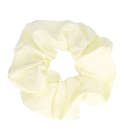 Scrunchie Haarelastiek Effen Glans Stof Creme