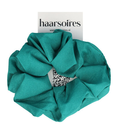 Scrunchie Haarelastiek Effen Glans Stof Groen