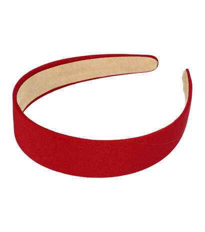 Diadeem Basic Stof 3cm Rood