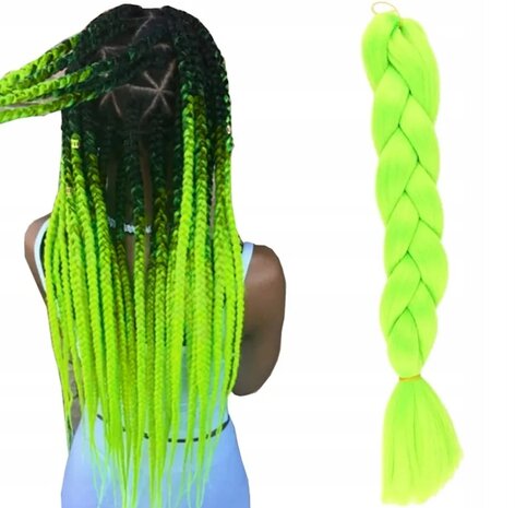 Jumbo Braids Hairextentions Color 60cm Blauw Groen