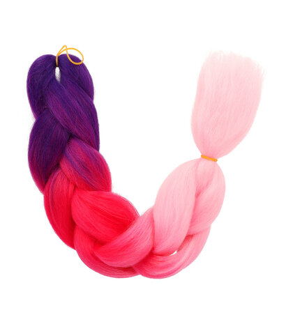 Jumbo Braids Hairextentions Color 60cm Regenboog Oranje Geel Groen Roze