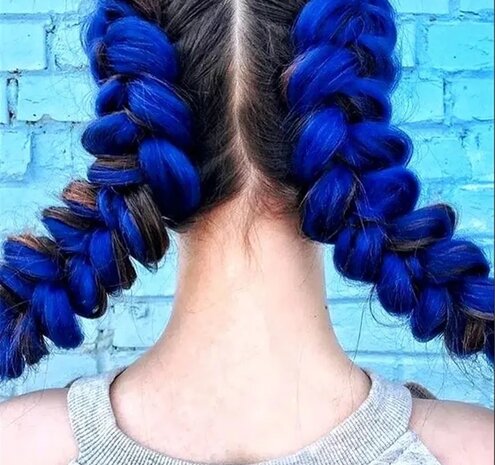 Jumbo Braids Hairextentions Color 60cm Cobalt Blauw