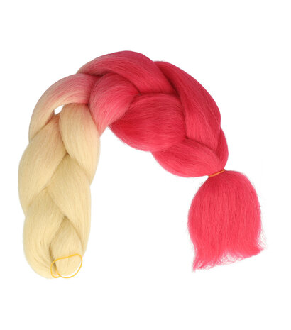 Jumbo Braids Hairextentions Color 60cm Blond Fuchsia Roze