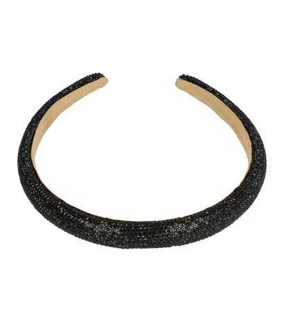 Diadeem Glitter Steentjes 1,5cm Zwart