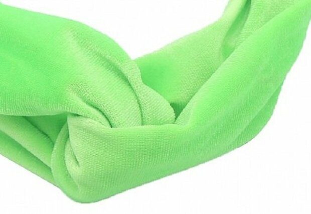 Haarband Twist Velvet Neon Groen