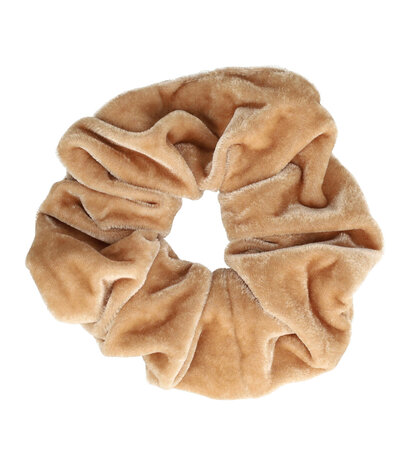 Scrunchie Haarelastiek 12cm Velvet Beige