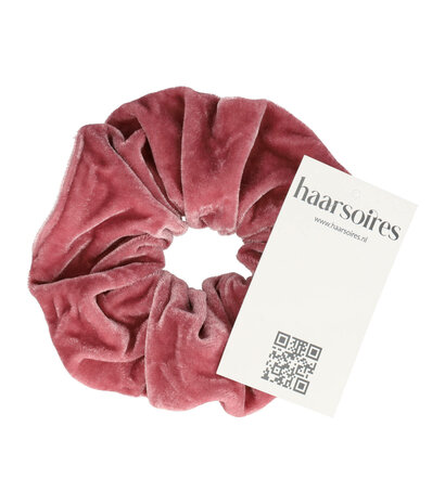 Scrunchie Haarelastiek 12cm Velvet Oud Roze