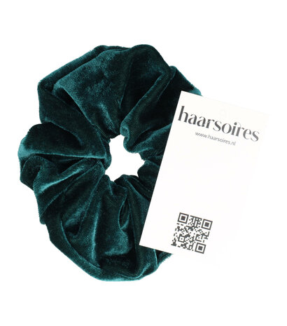 Scrunchie Haarelastiek 12cm Velvet Flesgroen