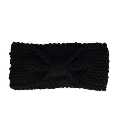 Haarband Knoop Knitted 10cm Zwart