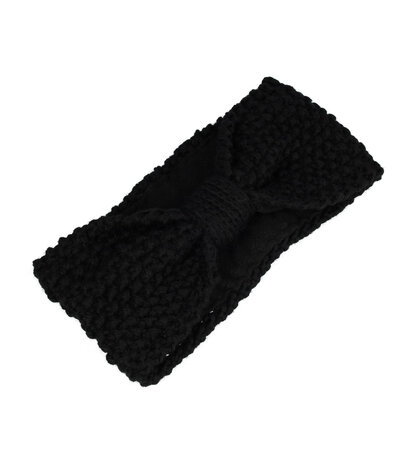 Haarband Knoop Knitted 10cm Zwart