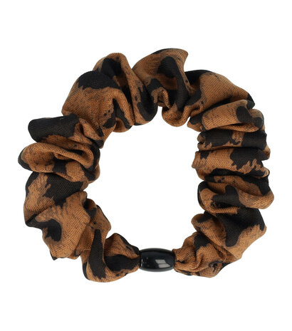 Scrunchie Hair Tie Panter Print Duo Bruin