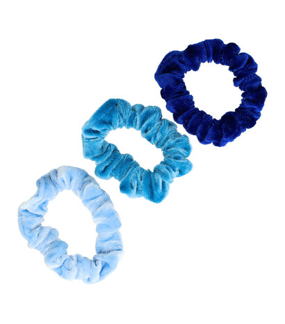 Scrunchie Smal Trio Color Blauw