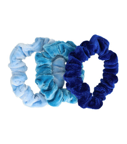 Scrunchie Smal Trio Color Blauw