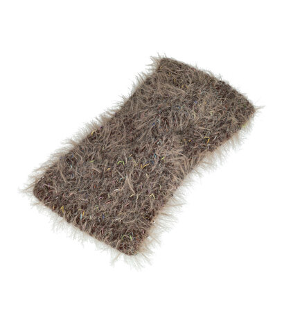 Haarband Twist Fluffy Knitted 12cm Bruin